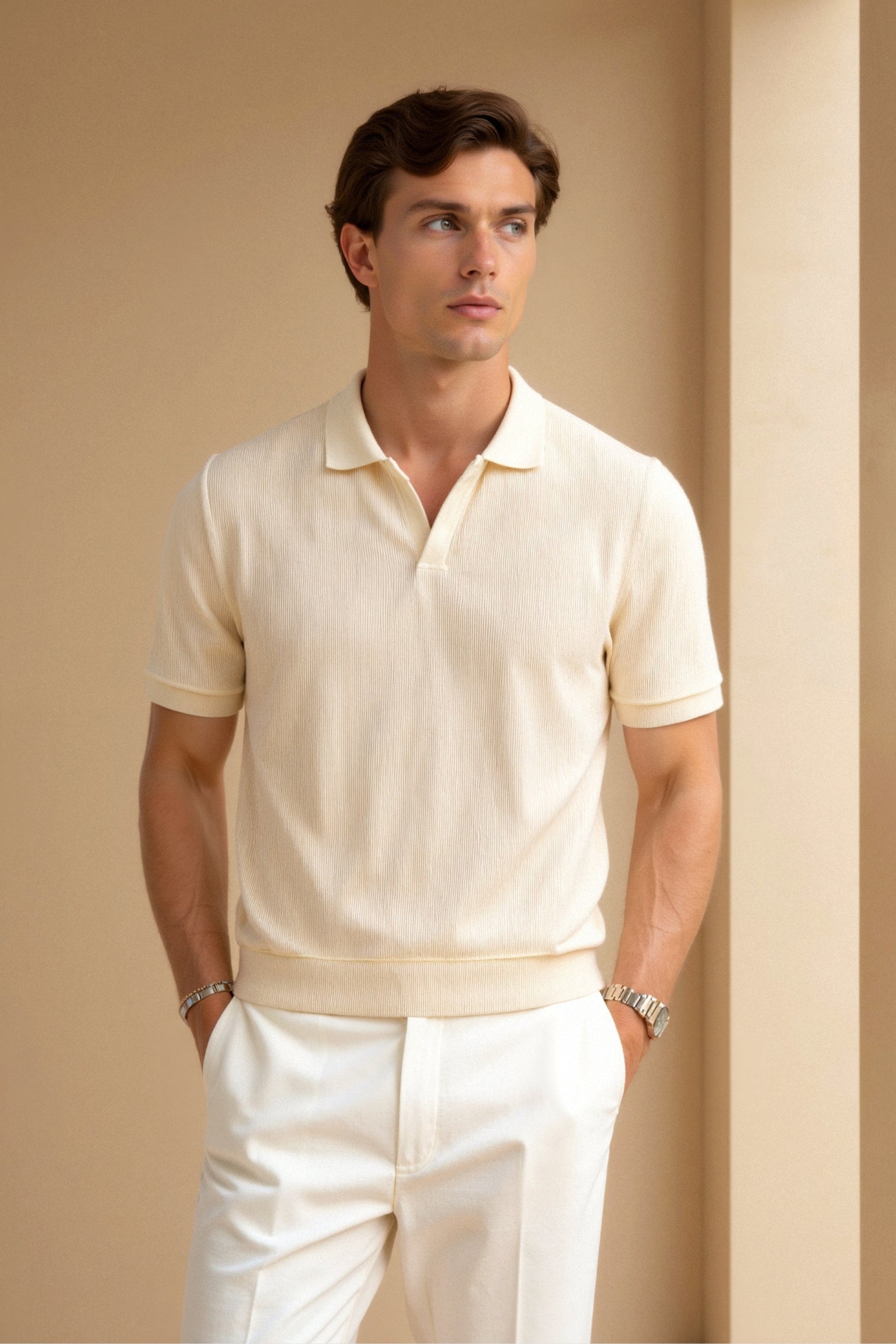 LINEA Woolen Structure Polo T-Shirt